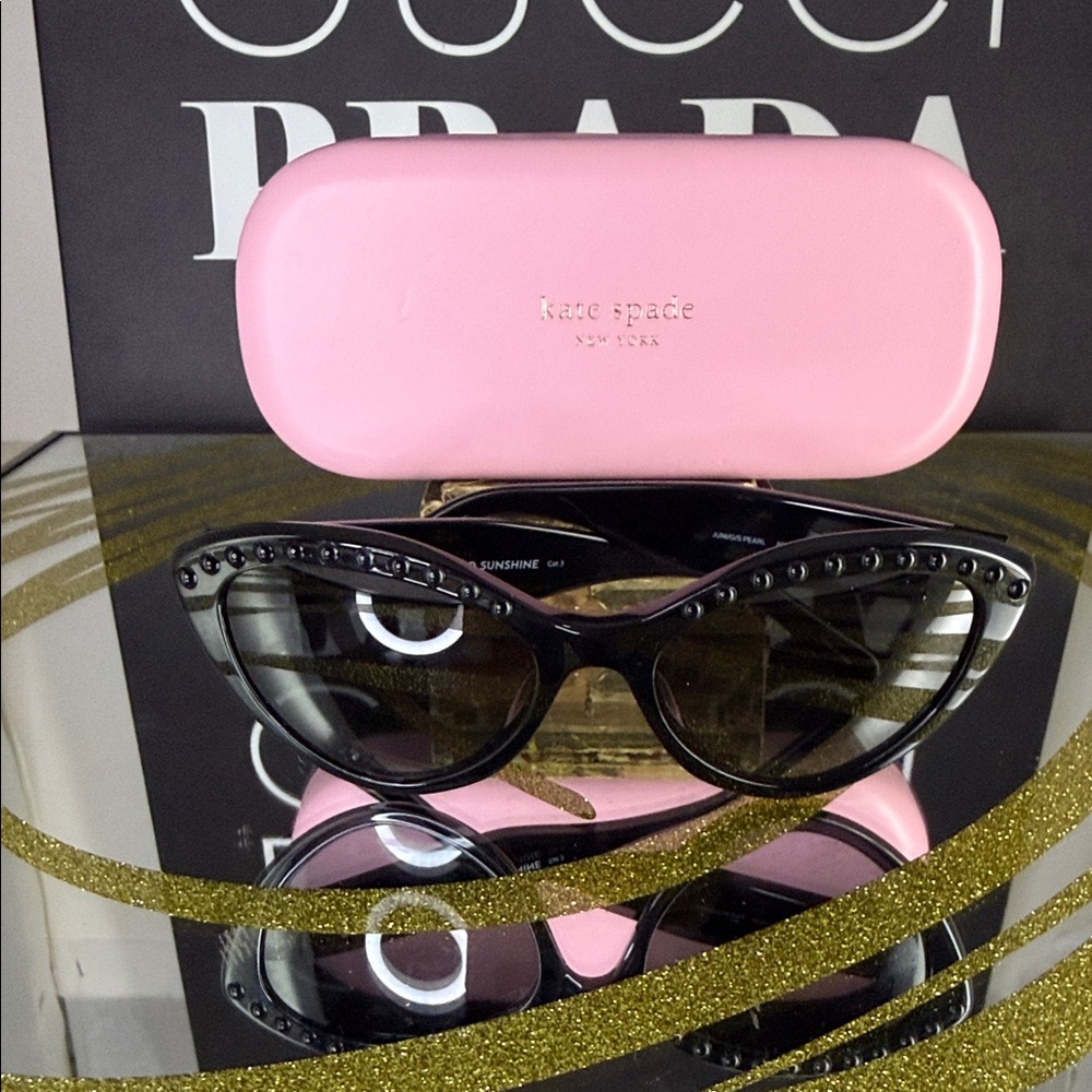 Kate Spade Black Studded Cat-Eye Sunglasses